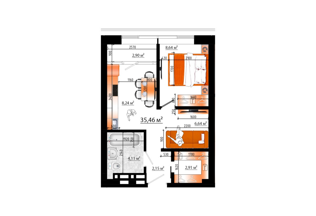 Планировка 2-комн.