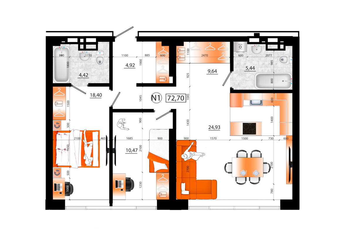 Планировка 3-комн.